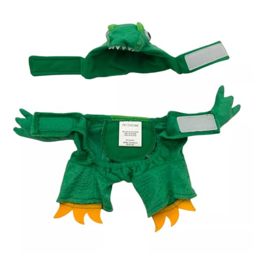 Disfraz de perro T-Rex verde XS miniatura 2