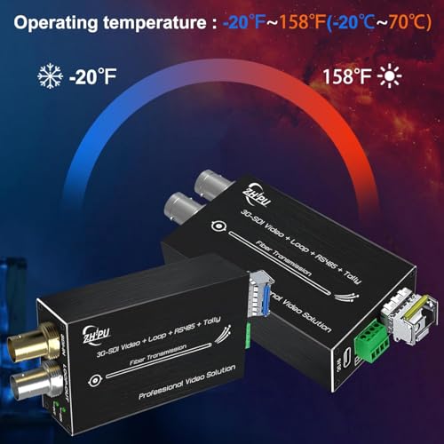 Image of Mini 3G-SDI Fiber Extender 1080P&60HZ, SDI Over Fiber Optical Converter, Include SFP Module, Long Transmission Up to 20 km with RS485, Tally, Loop Output