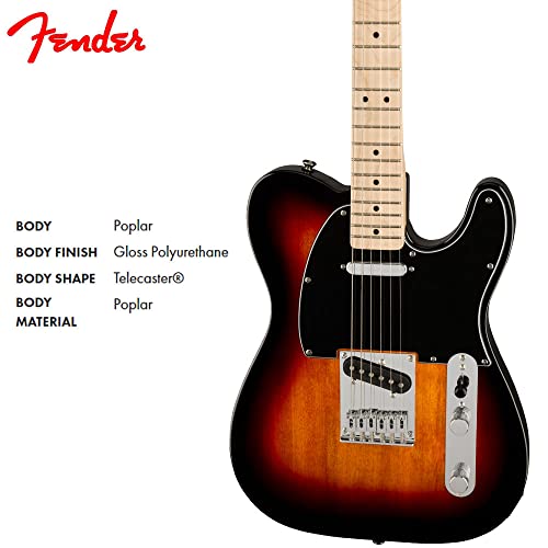 Squier Affinity Series Telecaster Electric Guitar, 3-Color Sunburst, Maple Fingerboard #TOP2