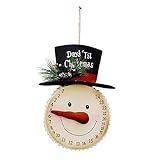 Metal Snowman Christmas Countdown Calendar, 24 Days Till Christmas Snowman Countdown Hanging Wall Decor, Snowman Xmas Sign Door Hanger Sign for Xmas Holiday Indoor Outdoor Decor