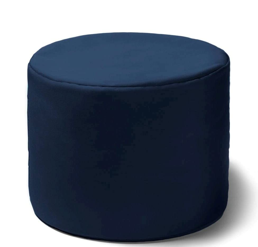 Simple and Elegant Round Ottoman Perfect for Indoor and Outdoor, Blue Shade, 21 Inches H X 19 Inches W X 19 Inches L, Traditional Style | All Season Pretty Navy Shade, Fade and Weather-Resistant