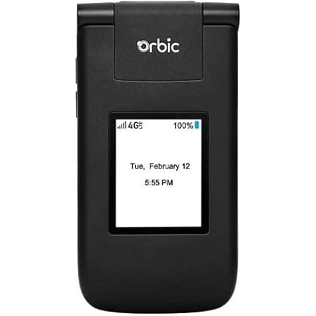 Amazon Com Orbic Journey V Verizon Postpaid 4g Lte Flip Phone Black Renewed Cell Phones Accessories