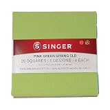 Singer Fabric 100% Cotton Pink Green Spring Solid 10 Inch Square Charm, 20Pc