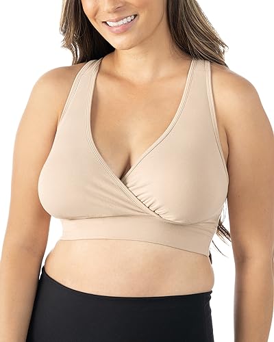 Image of Kindred Bravely French Terry Racerback Nursing Sleep Bra for Maternity /Breastfeeding (Beige, Small)