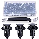 Rexka 51pcs Front Fender Bumper Engine Cover Push Type Clips for Honda Mitsubishi MR200300 Lancer Outlander Eclipse Galant Mirage Montero -Multipurpose Auto Trim Panel Body Remover