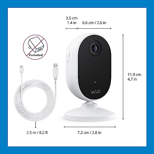 Image of WiZ Home Monitoring Starter Kit Includes Indoor Security Camera, 1080p HD Video with Motion Detection and Full-Duplex Audio + 60W A19 Color LED Smart Bulb - Pack of 3