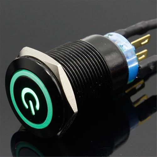 Bouton-poussoir 19mm à verrouillage LED 5V pour boîtier de contrôle métallique
