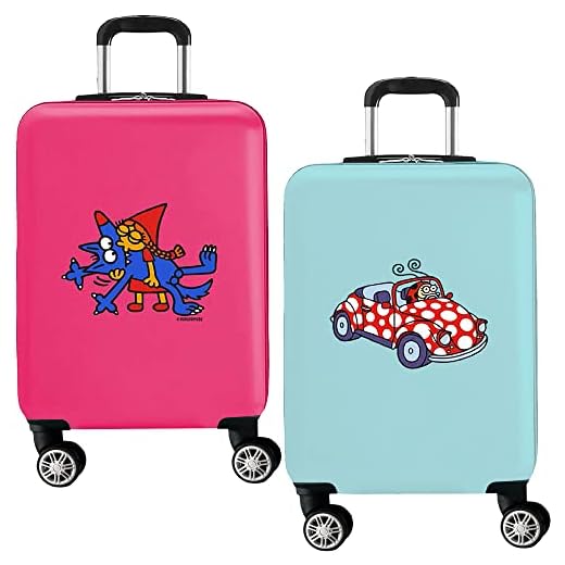 Set 2 Maletas de Viaje kukuxumusu, 56,5x42x21 cm Cada una - en ABS y policarbonato, 4 Ruedas 360 y candado, kukuxumusu