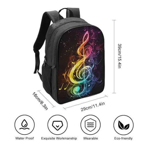 Mochila escolar music note de 40x28x16cm 2