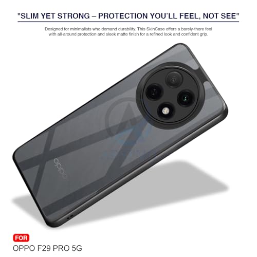Image of AESTMO Oppo F29 Pro 5G Back Cover | 360 Protection | Crystal Clear Hard Back Transparent | Bumper Case for Oppo F29 Pro 5G (PC+TPU, Black Bumper)
