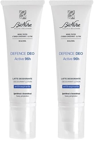 BioNike Defence Deo - Active 96H, Latte Deodorante Antitraspirante, Dona una Pelle Lenita e Fresca a Lunga Durata, 50 ml (Confezione da 2)