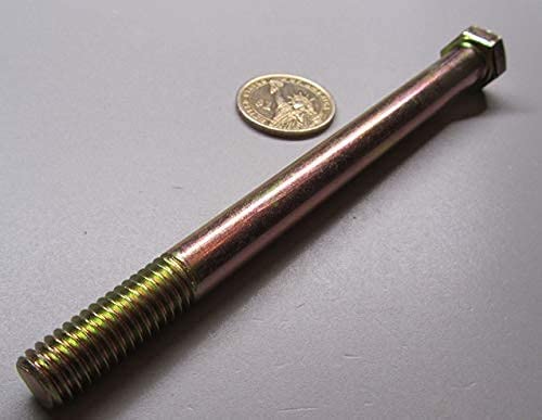 Grade 8 Zinc Yellow Steel Bolts RH PT 7/16"-14 x 5.50 Length 10 pcs