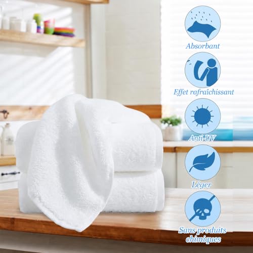 Serviettes blanches 30x30 cm pour customisation de cuisine et DIY - 4