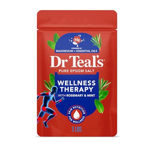 Dr Teal's Epsom Salt Magnesium Soak, Wellness Therapy with Rosemary & Mint, 3 lbs