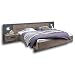 PALMA Stilvolle Doppelbett Bettanlage 180 x 200 cm mit 2x Nachtkommoden - Schlafzimmer Komplett-Set in Haveleiche-Optik, Betonoxid - 317 x 92 x 207 cm (B/H/T)
