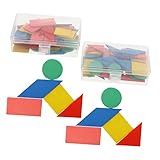 WEKAMOS 2セット 木製 用幾何形状パズル 幼児向け形状認識 な厚手 知育促進 持ちやすく脳発達支援 室内外遊び対応