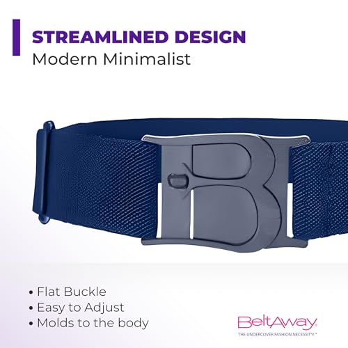 BELTAWAY Easily Adjustable No Show Women Stretch Belt Invisible Elastic Belt with Flat Buckle for Jeans Pants Dresses2
