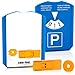 Produktbild com-four® 2X Parkscheibe mit Eiskratzer, Gummilippe und Einkaufswagenchip und Reifenprofilmesser - Parkuhr aus Kunststoff (02 Stück - Parkscheibe mit Chip+Profilmesser)
