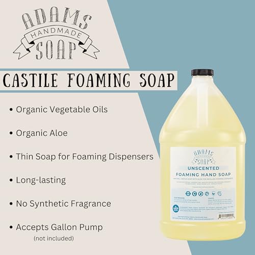 Adams Handmade Soap Thin Castile Foaming Liquid Hand Soap 1 Gallon Refill - Unscented