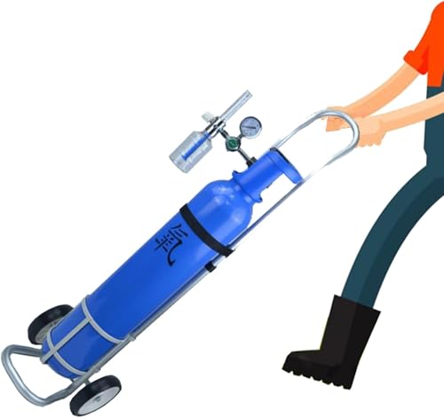 Oxygen Cylinder Rack Metal Oxygen Tank Holder with Wheels, Single Bottle D/E Oxygen Cylinder Cart, Rolling Cart for Portable Oxygen Canister, for Home/Clinics(Diameter 12cm(4 3/4