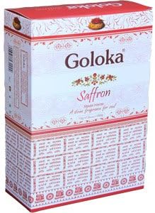 Goloka Saffron Incense Sticks - 15gms (12 Packs)