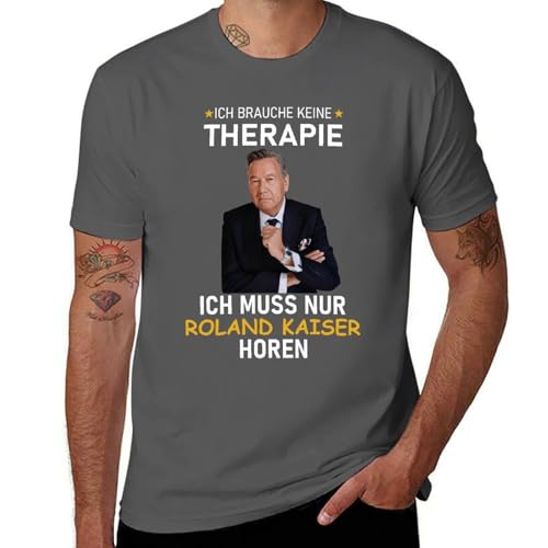 Roland Herren Baumwolle T-Shirt Kaiser Klassisches Rundhals Kurzarm Sommer Lässig Schwarz Tshirts Regular Fit Tee T Shirts für Männer Jungen Fans Geschenk