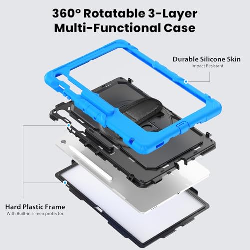 Coque Samsung Galaxy Tab S10 FE+ antichoc avec protège-écran bleu - 2