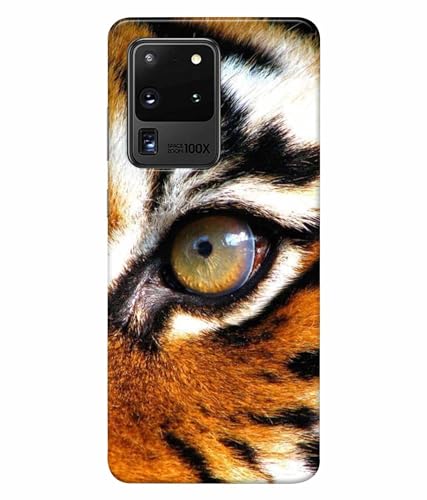 Image of Printed Hard Back Case Cover & Compatible for Samsung Galaxy S20 Ultra | Tiger Eyes (Multicolor) - D1185