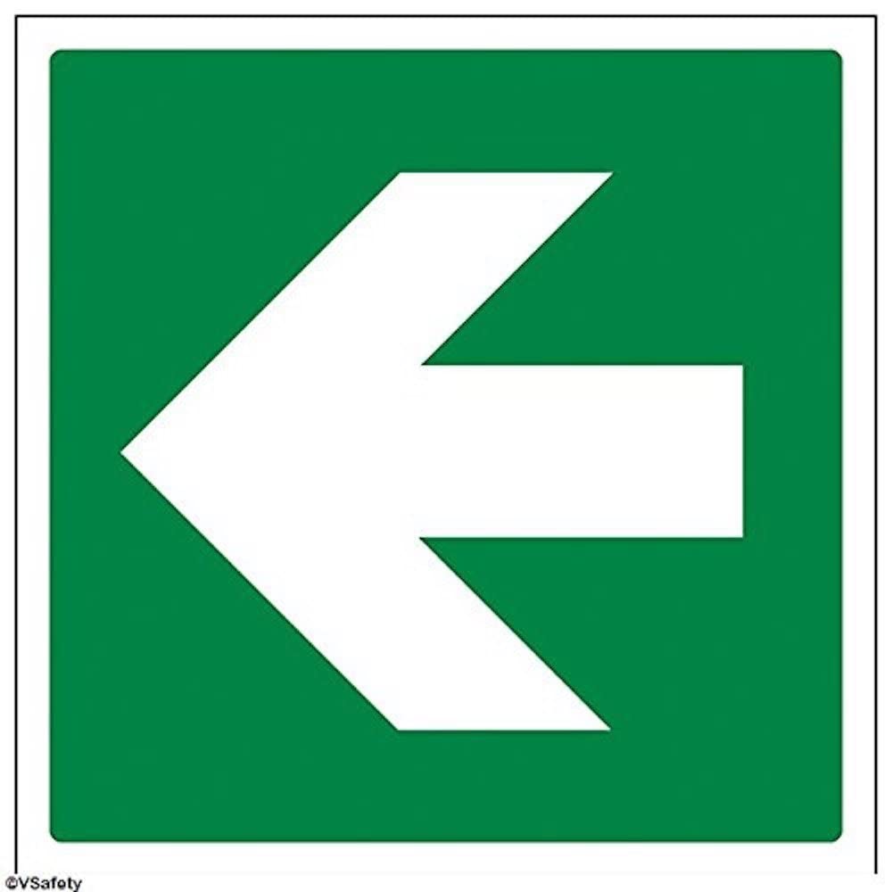 VSafety Green Straight Arrow Sign - Square - 200mm x 200mm - 1mm Rigid Plastic