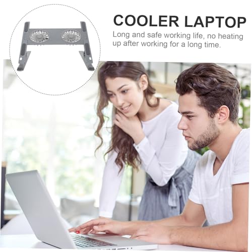 Soporte ajustable para laptop con ventilador y aluminio miniatura 7