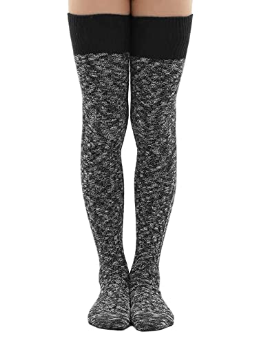 Image of Women's Thigh High Knitted Winter Boot Socks Vintage Extra Long Leg Warmer Over Knee High Stockings
