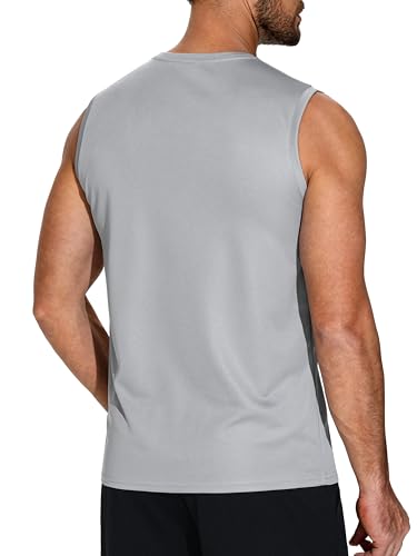 Men's 5 Pack Dry Fit Quick Dry Tech Performance Sleeveless T Shirts Mesh Workout Gym Muscle Running Tank Tops3