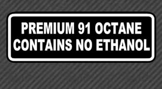 Kramer Premium 91 Octane Contains No Ethanol Sticker for Car Vinyl Decal Truck Window Vehicle Bumper Decal 7 in.