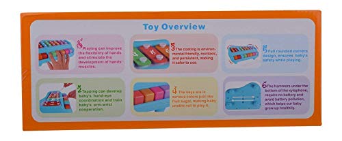 Image of 2 in 1 Multicolor 8 Key in Clear & Crisp Tones|Piano & Xylophone .NonToxic,Non-Battery,Educational Musical Instruments Toyset for Kids,Toddlers,Boys & Girls with 2 Mallets