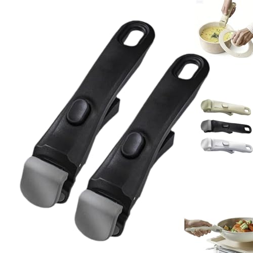 Générique Lot de 2 poignées universelles amovibles pour casseroles et poêles à frire, résistantes à la chaleur jusqu'à 250 °C, poignée ergonomique à...