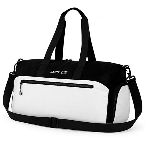 Image of Storite Multipurpose Travel Duffle Bag, Lightweight Luggage Bag with Shoe Compartment, Water Resistance, Overnight Bag with Mesh & Zipper Pockets for Traveling, Gym & Weekend Trips (Grey, 48x30x22cm)
