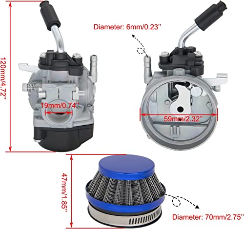 Ivonney 2 STROKE BIKE CARBURETOR 2 Stroke Carb Racing Carburetor 49Cc 66Cc 70Cc 80Cc With Air Filter Compatible With Motorized Bicycle Bike 2-Stroke Engine - 80Cc High Performance Carburetor thumb #2