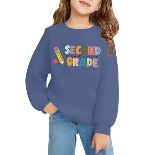 Teen Girls Crewneck Sweatshirt School Season Graphic Long Sleeve Pullover Tops Cute Printed Trendy Tops for Kids Fall Winter