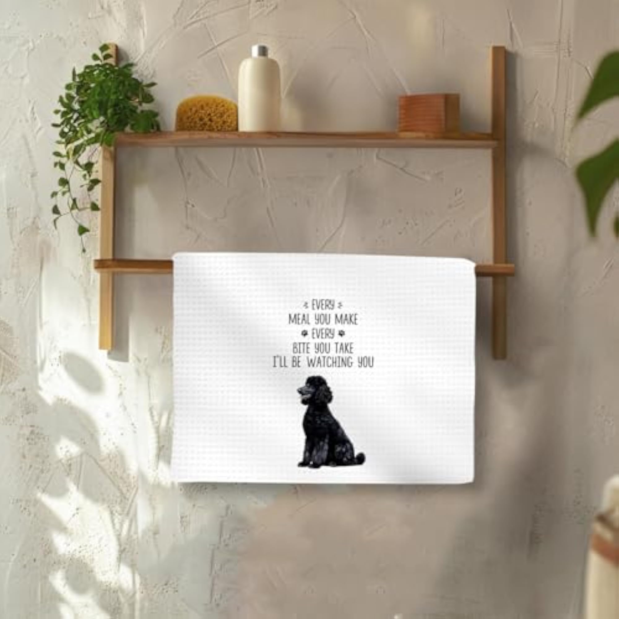 Black Poodle Kitchen Towels, Gifts for Dog Lovers