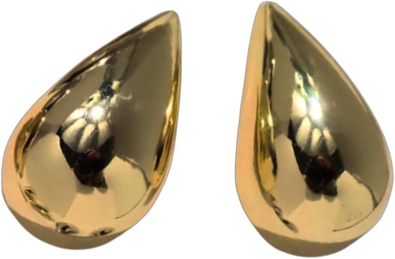 GenericTear Drop 18k Silver & Gold Plated Trending Oversized Statement Earrings (Gold)