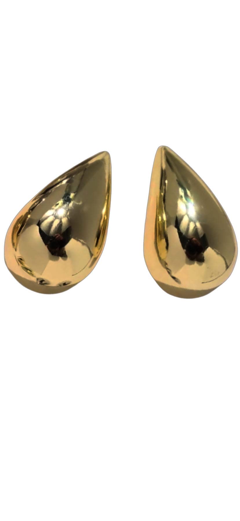 GenericTear Drop 18k Silver & Gold Plated Trending Oversized Statement Earrings (Gold)