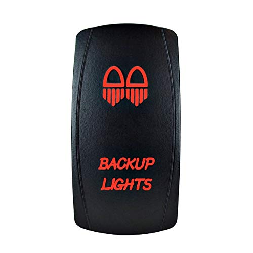 STVMotorsports 5 Pin Laser Rocker Switch Backup Lights On/Off LED Light 12V 20A â€“ Red