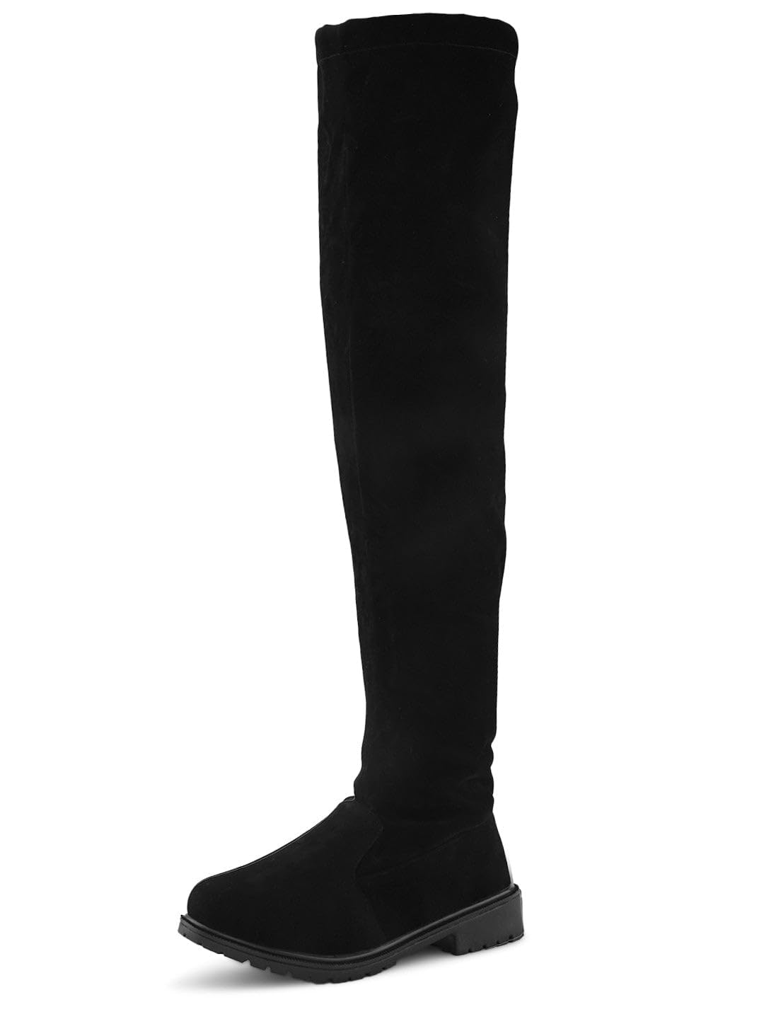 Women’s Over-the-Knee Long Boots | Stylish Suede Finish with Tie-Up Detail | Comfortable Block Sole Winter Footwear for Girls and Women