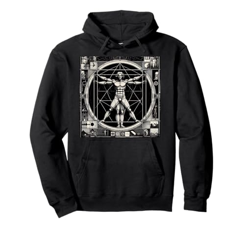 The Vitruvian Man by Da Vinci Pullover Hoodie