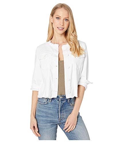 Sanctuary Clothing Womens Addie Cropped Jean Jacket, White, Medium