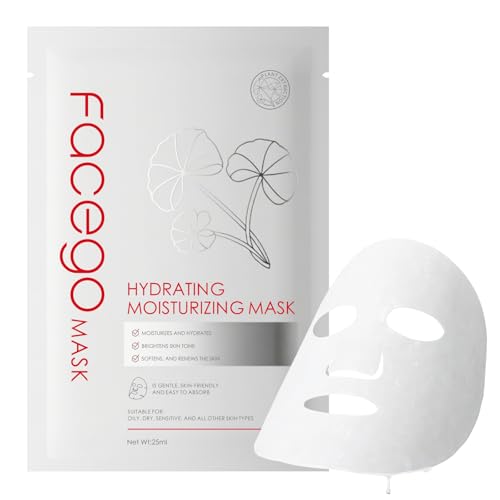 Collagen Face Mask - Hydrating & Moisturizing Sheet Mask with Natural Centella Asiatica for Soothing Skincare, Deeply Nourishing Dry Skin 1-Count