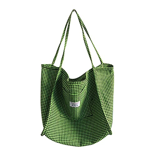 Nuevo bolso de mano pata de gallo estilo coreano de lana de un solo hombro bolsa de lona estudiante femenina bolsa de tela de gran capacidad