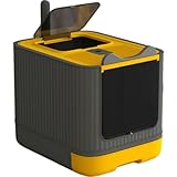 Pazeku 猫用トイレボックス 特大 飛沫防止 完全密閉型 猫用トイレ 殺菌・消臭 卸売 引き出し式 (滅菌セット,イエロー)