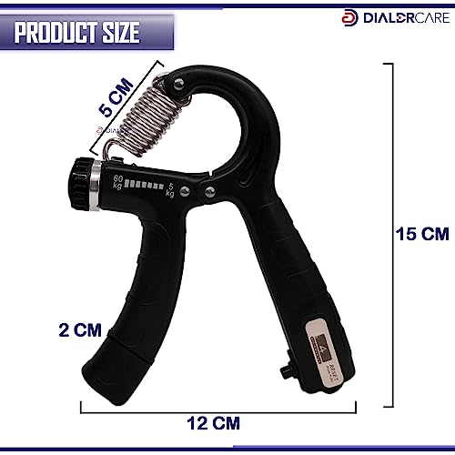 Image of DIALDRCARE Hand Grip Strengthener with Adjustable Resistance 5-60kg, Wrist Strengthener with Counter for Muscle Building and Injury Recovery (Pack of 2)