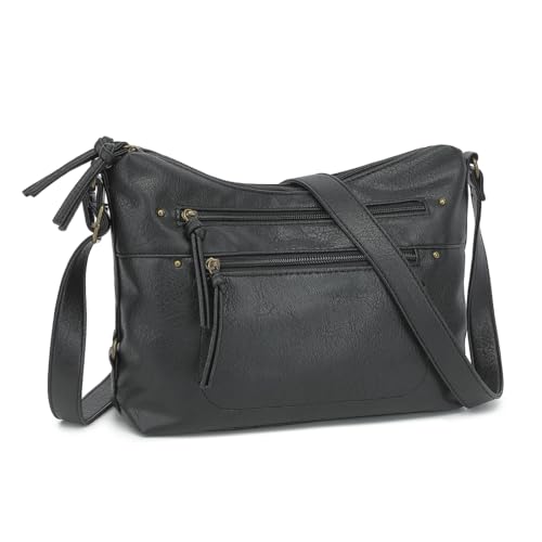 Medium Crossbody Bags for Women, Vegan Leather Crossbody Purse with Milti-pocket Trendy Shoulder Handbag for Travel2